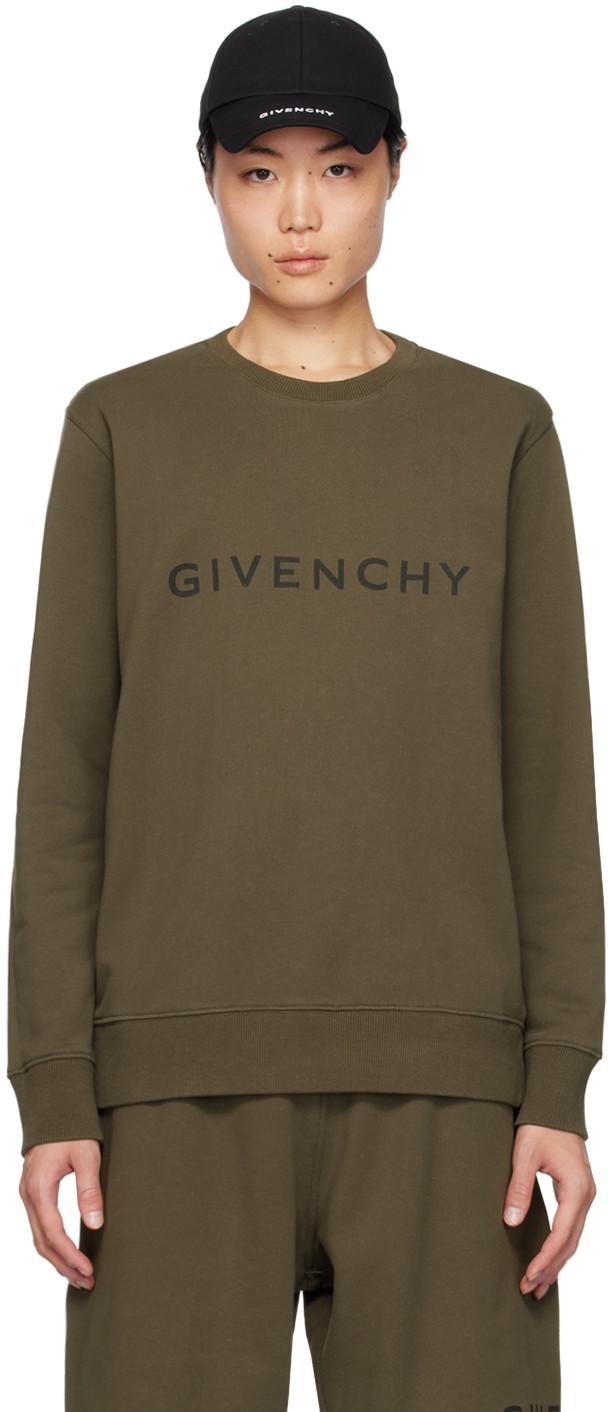 Sweatshirt Givenchy Slim Fit Sweatshirt Zöld | BMJ0HA3YAC305