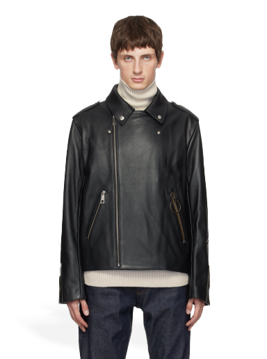 Dzsekik A.P.C. JW Anderson x Leather Jacket Fekete | PXBTO-H02848