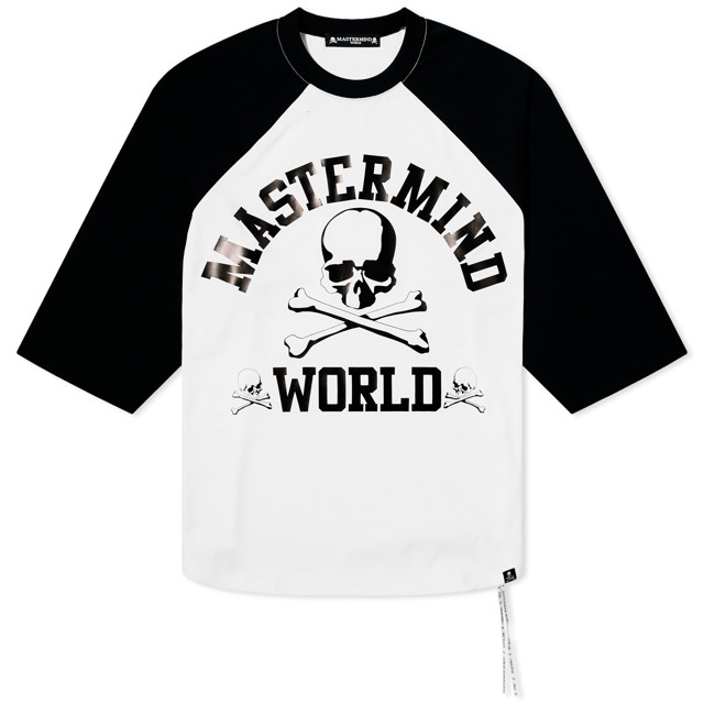 Póló Mastermind WORLD Long Sleeve College Logo T-Shirt Fehér | MW24S12-TS034-BKW