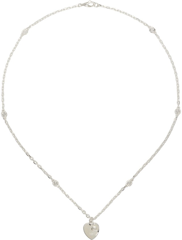 Nyakláncok és láncok Gucci Heart Interlocking G Necklace "Silver" Fémes | 645545 J8410