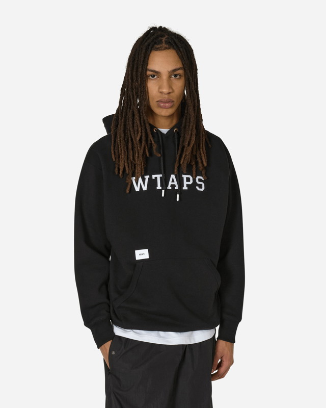 Sweatshirt WTAPS Academy Hooded Sweatshirt Black Fekete | 241ATDT-CSM04 BLK