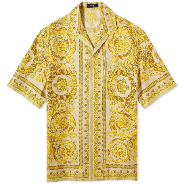 Ing Versace Baroque '92 Silk Vacation Shirt Chanpagne Sárga | 1003926-1A03044-5K410