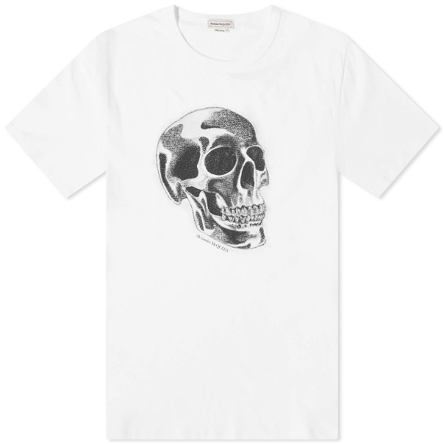 Póló Alexander McQueen Metallic Skull Print T-Shirt Fehér | 776351QTAAQ-0909