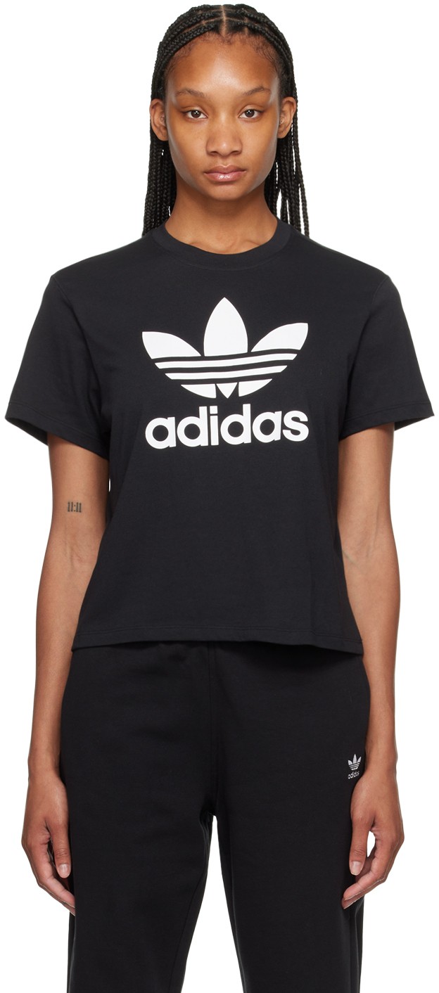 Póló adidas Originals Black Adicolor Trefoil T-Shirt Fekete | IU2422, 0