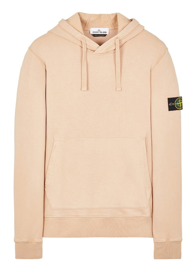 Sweatshirt Stone Island Brushed Cotton Fleece Hoodie Bézs | 751564120V0082-9415