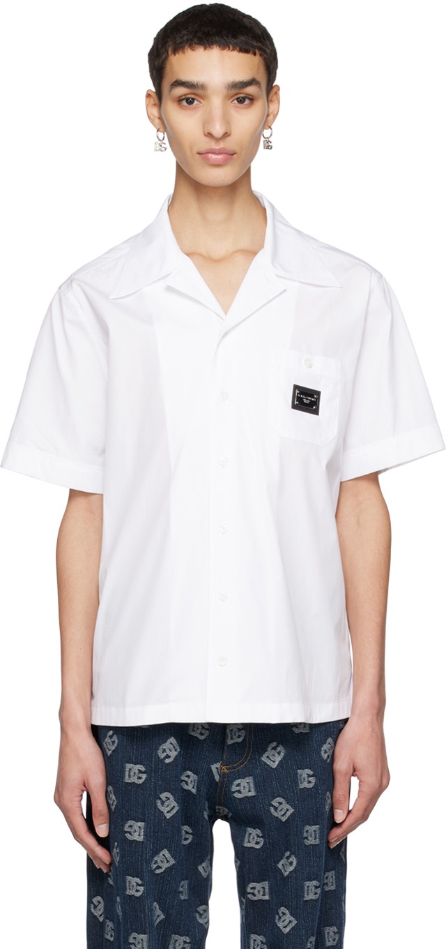 Ing Dolce & Gabbana White Patch Pocket Shirt Fehér | G5JH9TGF855