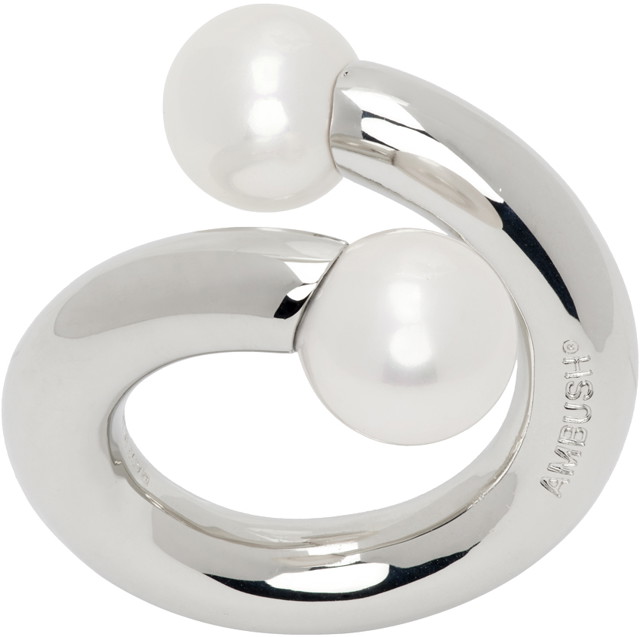 Gyűrűk Ambush Pearl Barbell Ring "Silver" Fémes | BMOC003S24BRA0017200