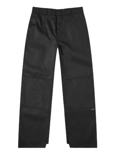 Nadrág Palm Angels Waistband Logo Chino Pant Black/Brown Fekete | PMCG003S23FAB0011060