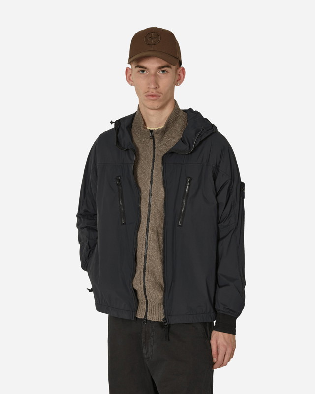 Dzsekik Stone Island Packable Skin Touch Nylon-TC Jacket Fekete | 801540425 V0029