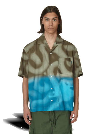 Ing Awake NY Mundo Dip Dyed Camp Shirt Zöld | AWK-SP23-TP001  BRO