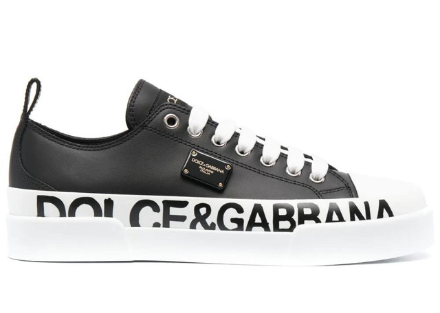 Sneakerek és cipők Dolce & Gabbana Portofino Black White W Fekete | CK1886AO51589690