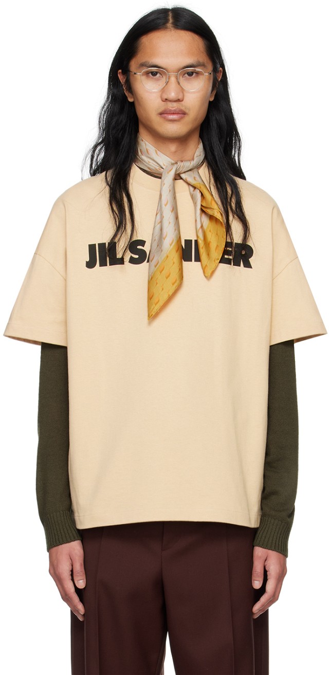 Póló Jil Sander Oversized T-Shirt Bézs | J21GC0001 J20215