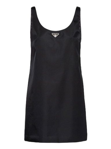 Ruha Prada Re-Nylon Logo Plaque Mini Dress Fekete | 230690S2311WQ8