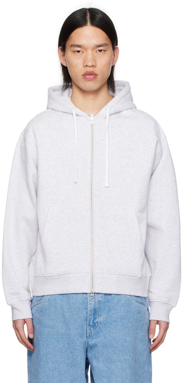 Gray Cursive Hoodie