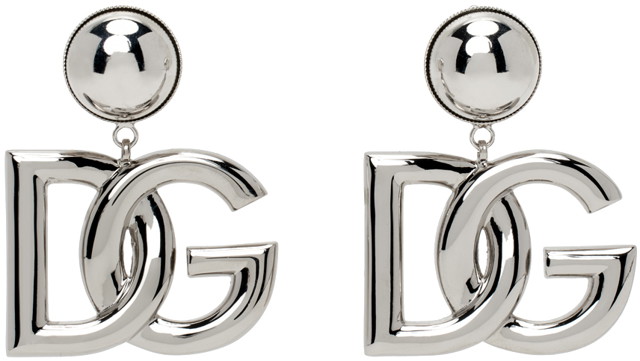 Fülbevaló Dolce & Gabbana Silver 'DG' Earrings Fémes | WEN6P2 W1111