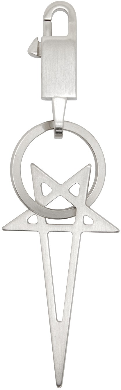 Kulcstartók Rick Owens Silver Porterville Pentagram Keychain Fémes | RA02D0591 MET