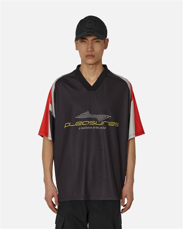 Póló Pleasures Mind Soccer Jersey T-Shirt Fekete | 9010390 BLACK