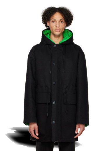 Kabátok Bottega Veneta Hooded Coat Fekete | 708333 V0BT0