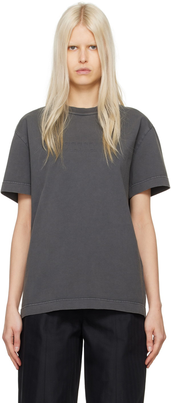 Póló Alexander Wang Embossed T-Shirt Szürke | UCC1241698