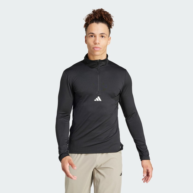 Sweatshirt adidas Performance Workout Quarter-Zip Track Top Fekete | IK9691