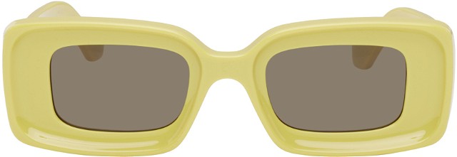 Napszemüveg Loewe Yellow Rectangular Sunglasses Sárga | LW40101IW4639E