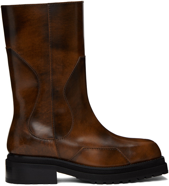 Ruházat Eckhaus Latta Brown Stacked Boots Barna | FEKLMSTB306M0F