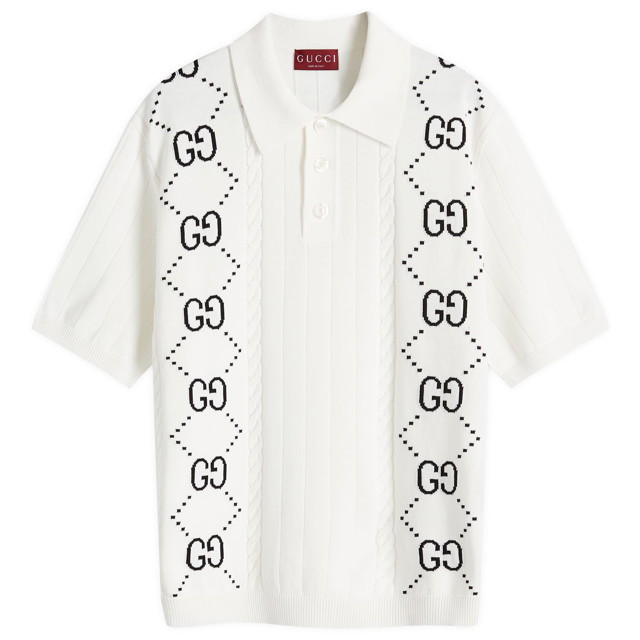 Pólóingek Gucci GG Argyle Polo Shirt Fehér | 747086-XKC6F-9207