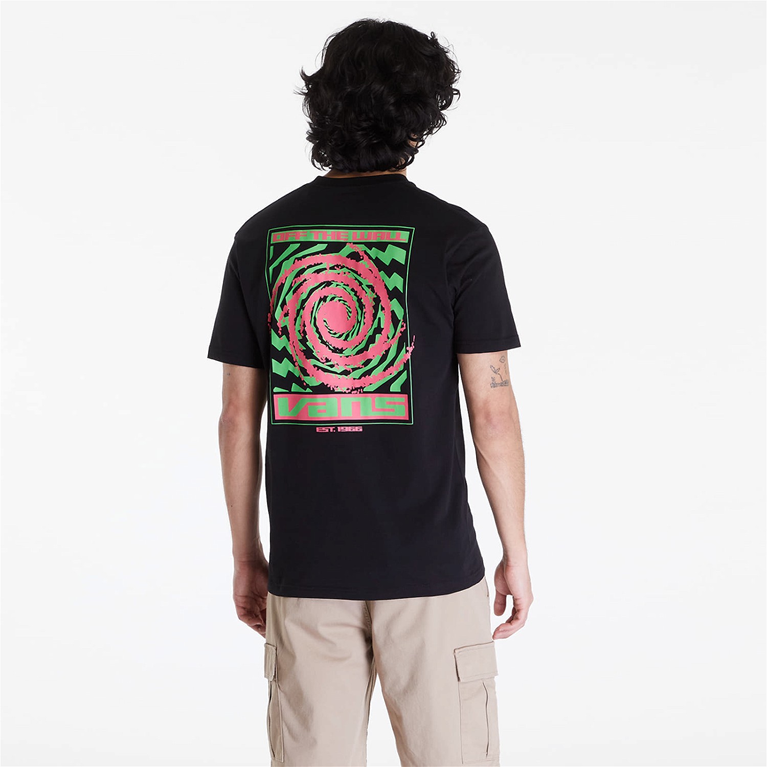 Póló Vans Men's T-Shirt Wormhole Warped SS Tee Black Fekete | VN000G44BLK1, 1