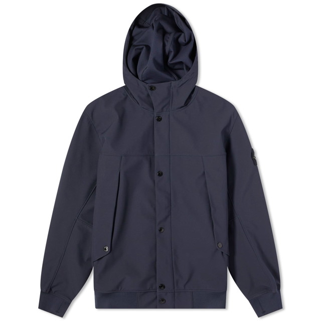 Dzsekik Stone Island Soft Shell-R Hooded Jacket Sötétkék | 801540227-V0020