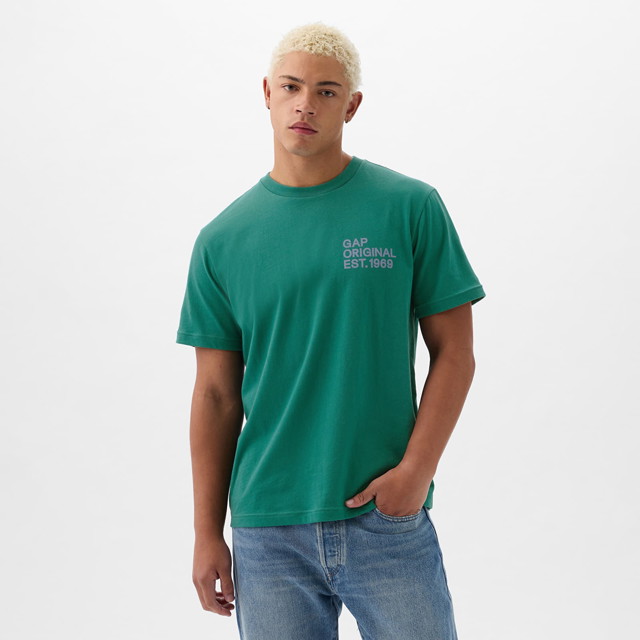 Póló GAP Graphic Logo Tee Jade Stone Zöld | 857897-02