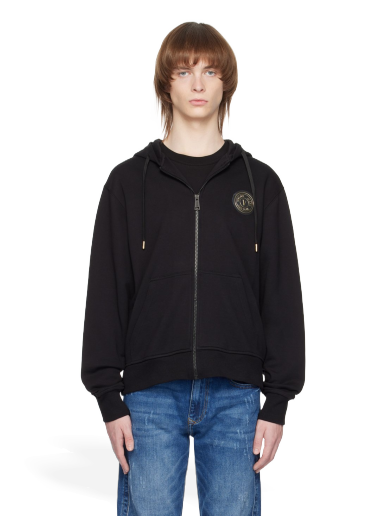 Sweatshirt Versace Jeans Couture V-Emblem Hoodie Fekete | E74GAIY01 ECF00Y