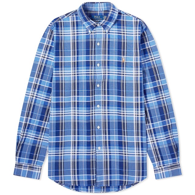 Ing Polo by Ralph Lauren Check Oxford Shirt Kék | 710897267004