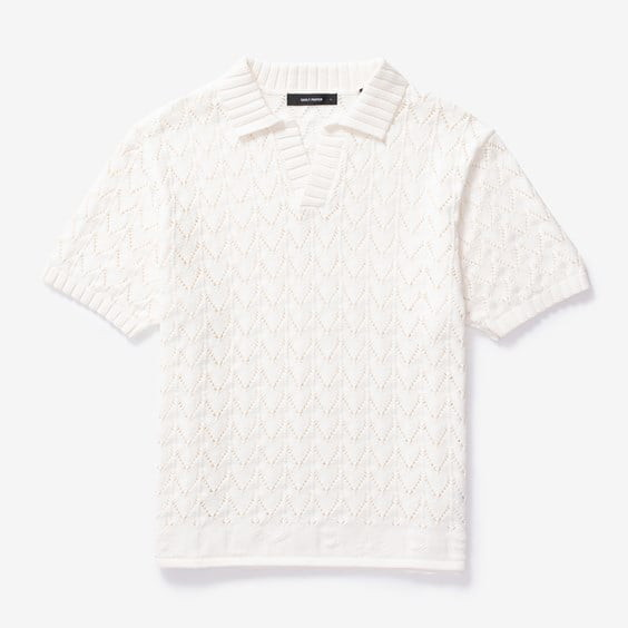 Pólóingek DAILY PAPER Yinka Relaxed Knit Polo Tee Fehér | 2411045