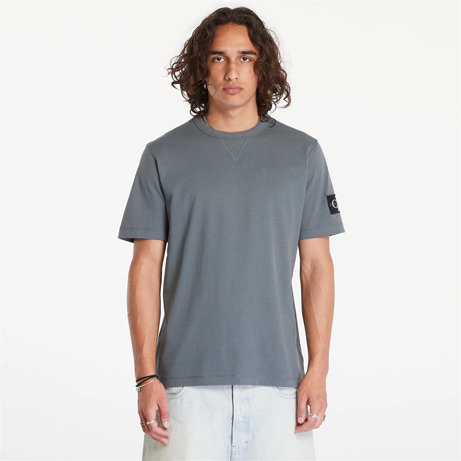 Póló CALVIN KLEIN Cotton Badge T-Shirt Endless Grey Szürke | J30J323484 PSL, 0