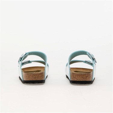 Sneakerek és cipők Birkenstock Women's Arizona Slim Fit Patent Double Strap Sandals - Surf Green - UK 3.5 Kék | 1026963, 4