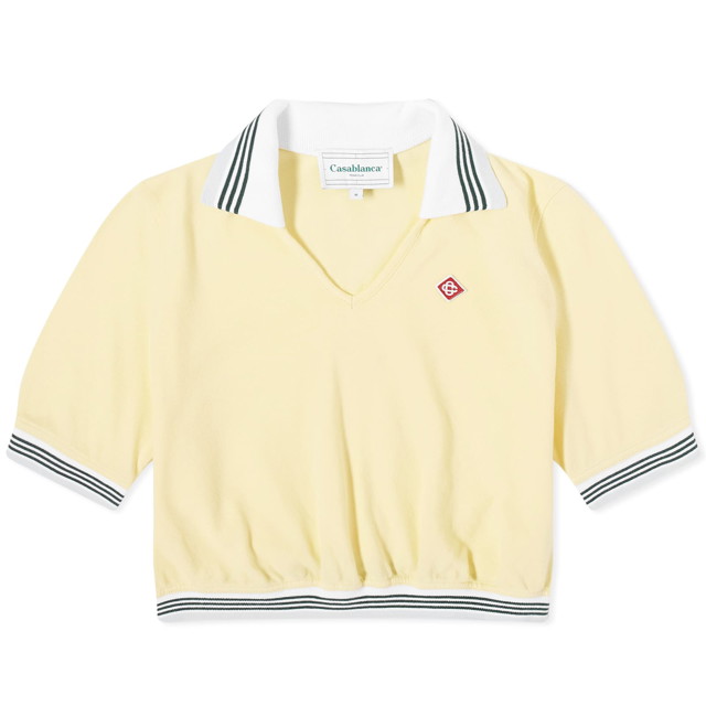 Pólóingek Casablanca Cropped Pique Polo Top Sárga | WPS24-JTP-203-01