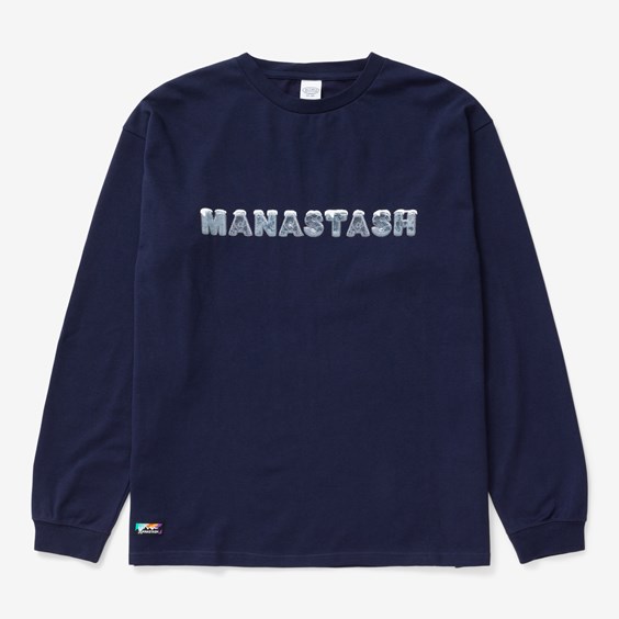 Póló Manastash Chillimesh Long Sleeve Tee Ice Logo Sötétkék | 7923230015-NAV