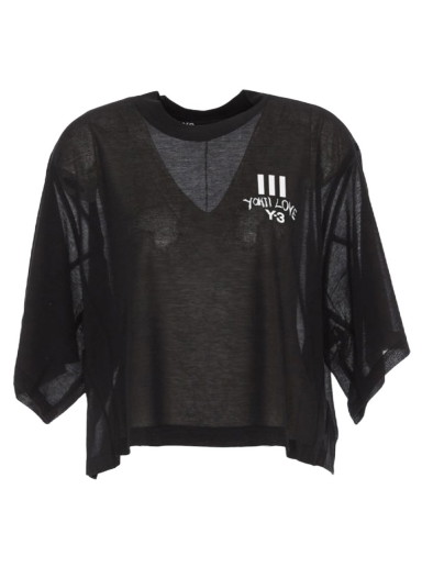 Póló adidas Originals Y-3 Yohji Love Sheer Tee Fekete | DY7222