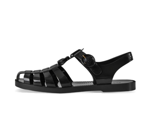 Sneakerek és cipők Gucci GG Fisherman Sandal Black (Women's) Fekete | 676971JFM001000