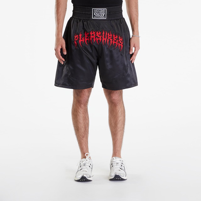 Rövidnadrág Pleasures Anywhere Muay Thai Shorts Black Fekete | P24SU029 BLACK