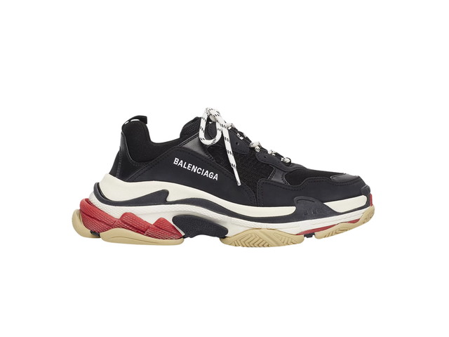 Sneakerek és cipők Balenciaga Triple S Black White Red Fekete | 533882W09O11000