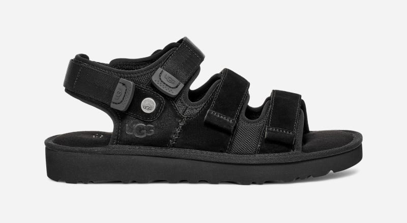 Sneakerek és cipők UGG ® Goldencoast Multistrap Sandal for Men in Black, Size 8, Suede Fekete | 1153095-BLK, 0