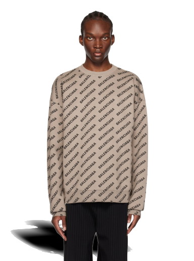 Sweatshirt Balenciaga All Over Sweater Bézs | 736247-T3233-9977