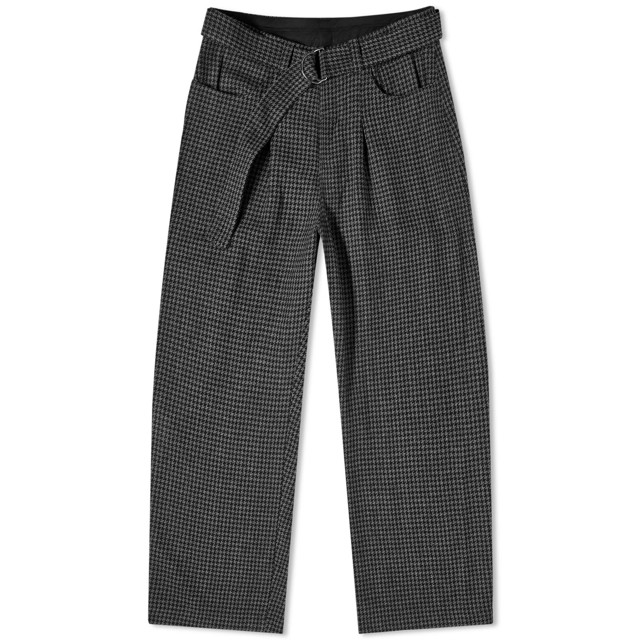 Nadrág Nanushka Ferre Houndstooth Pleat Pant Fekete | NM23PFPA00499