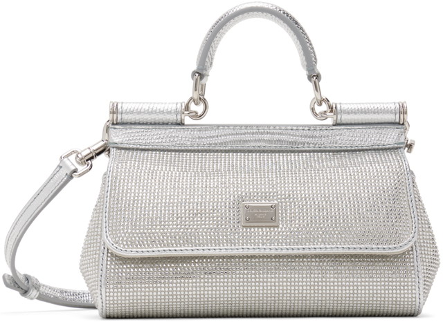 Kézitáskák Dolce & Gabbana Silver Kim Kardashian Small Sicily Bag Szürke | BB7116 AN241