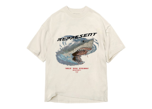 Póló Represent Clo Represent Only The Strong Survive Shark T-Shirt Vintage White Fehér | M05073-02