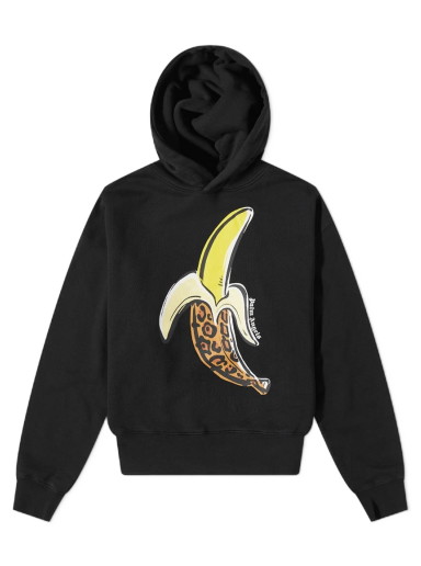 Sweatshirt Palm Angels Banana Popover Hoody Fekete | PMBB058F22FLE0091018