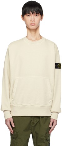 Garment-Dyed Sweatshirt "Off-White"
