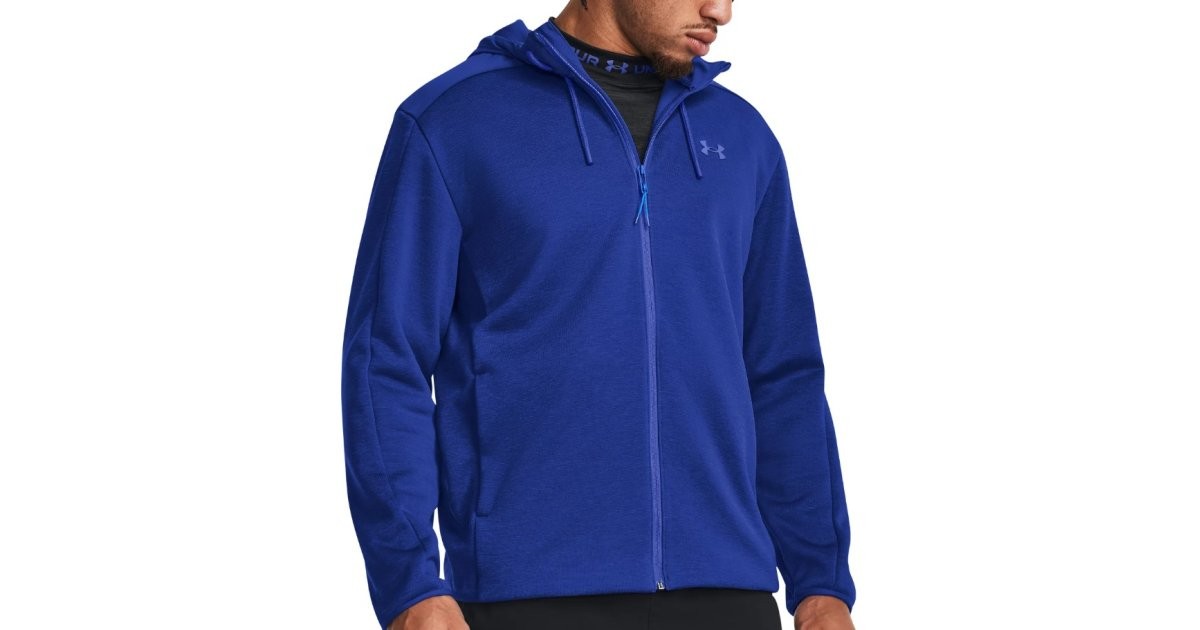 Sweatshirt Under Armour Essential Swacket Full-Zip Hoodie Kék | 1378824-400, 1