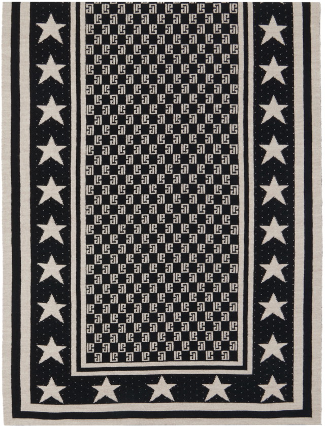 Sálak és kendők Balmain Mini Monogram Stars Scarf Fekete | CH1XG050KF94